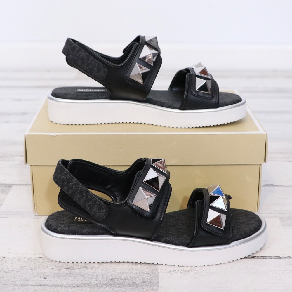 MICHAEL Michael Kors Stark Studded Sandal Black 6.5 - Picture 4 of 10